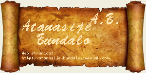 Atanasije Bundalo vizit kartica